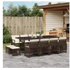 Image de Ensemble à manger de jardin avec coussins 13 pcs marron rotin, ensemble à manger d'extérieur, meuble à manger de 3210801