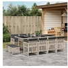 Image de Ensemble à manger de jardin et coussins 13 pcs gris clair rotin, ensemble à manger d'extérieur, meuble à manger de 3210803