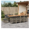 Image de Ensemble à manger de jardin coussins 13 pcs gris résine tressée, ensemble à manger d'extérieur, meuble à manger 3210806