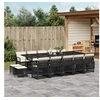 Image de Ensemble à manger de jardin 15 pcs coussins noir résine tressée, ensemble à manger d'extérieur, meuble à manger de 3210810