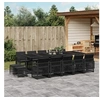 Image de Ensemble à manger de jardin 15 pcs coussins noir résine tressée, ensemble à manger d'extérieur, meuble à manger de 3210811