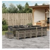 Image de Ensemble à manger de jardin 15 pcs coussins gris résine tressée, ensemble à manger d'extérieur, meuble à manger de 3210812
