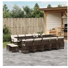 Image de Ensemble à manger de jardin avec coussins 15 pcs marron rotin, ensemble à manger d'extérieur 3210813