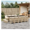 Image de Ensemble à manger de jardin et coussins 15 pcs beige, ensemble à manger d'extérieur, meuble à manger de jardin 3210814