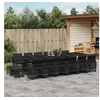 Image de Ensemble à manger de jardin 17 pcs coussins noir résine tressée, ensemble à manger d'extérieur, meuble à manger 3210823