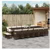 Image de Ensemble à manger de jardin et coussins 17 pcs marron rotin, ensemble à manger d'extérieur, meuble à manger 3210825