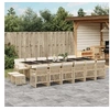 Image de Ensemble à manger de jardin et coussins 17 pcs beige, ensemble à manger d'extérieur, meuble à manger de jardin 3210826