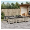 Image de Ensemble à manger de jardin et coussins 17 pcs gris clair rotin, ensemble à manger d'extérieur, meuble à manger 3210827