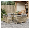 Image de Ensemble à manger de jardin et coussins 9 pcs mélange beige, ensemble de salle à manger d'extérieur, meuble de salle 3210840