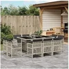 Image de Ensemble à manger de jardin 11pcs avec coussins gris poly rotin, ensemble de salle à manger d'extérieur, meuble de 3210851