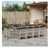 Image de Ensemble à manger de jardin et coussins 13 pcs gris clair rotin, ensemble de salle à manger d'extérieur, meuble de 3210863