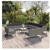 Image de Salon de jardin rotin noir 17 pieces 46 x 46 cm