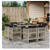 Image de Ensemble à Manger de Jardin avec Coussins 9 pcs, Table et Chaise de Terrasse, Meubles de Patio, Mobilier d'Extérieur, 3211019