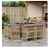 Image de Ensemble à Manger de Jardin avec Coussins 9 pcs, Table et Chaises à Dossier Rabattable, Meubles d'Extérieur Patio 3211020