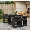 Image de Ensemble à Manger de Jardin Coussins 5 pcs, Chaises à Manger avec Accoudoirs, Ensemble de Meubles avec Table, 3211075