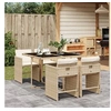 Image de Ensemble à Manger de Jardin avec Coussins 5 pcs, Chaises à Manger avec Table, Ensemble de Meubles, Moderne, Beige 3211078