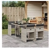 Image de 5-delige Tuinset met kussens poly rattan lichtgrijs3211079