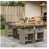 Image de Ensemble à Manger de Jardin avec Coussins 5 pcs, Chaises à Manger avec Accoudoirs, Ensemble de Meubles avec Table, 3211082