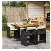 Image de 5-delige Tuinset met kussens poly rattan zwart3211083