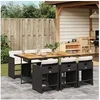 Image de Ensemble à Manger de Jardin Coussins 7pcs, Chaises à Manger avec Accoudoirs, Ensemble de Meubles avec Table, Moderne, 3211095