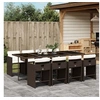 Image de Ensemble à Manger de Jardin et Coussins 9 pcs, Chaises à Manger avec Accoudoirs, Ensemble de Meubles avec Table, 3211101