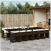 Image de Ensemble à Manger de Jardin avec Coussins 13 pcs, Table et Chaises à Dossier Rabattable, Meubles d'Extérieur Patio 3211125