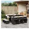 Image de Ensemble à Manger de Jardin Coussins 11 pcs, Chaises à Manger avec Accoudoirs, Ensemble de Meubles avec Table, 3211146