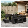Image de Ensemble à Manger de Jardin Coussins 11 pcs, Chaises à Manger avec Accoudoirs, Ensemble de Meubles avec Table, 3211147