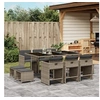 Image de Ensemble à Manger de Jardin avec Coussins 11pcs, Chaises à Manger avec Accoudoirs, Ensemble de Meubles avec Table, 3211148