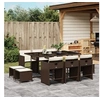 Image de Ensemble à Manger de Jardin et Coussins 11pcs, Chaises à Manger avec Accoudoirs, Ensemble de Meubles avec Table, 3211149