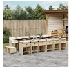 Image de Ensemble à Manger de Jardin et Coussins 17 pcs, Chaises à Manger avec Accoudoirs, Ensemble de Meubles avec Table, 3211186