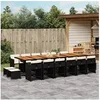 Image de 17-delige Tuinset met kussens poly rattan zwart3211191