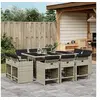 Image de 11-delige Tuinset met kussens poly rattan lichtgrijs3211211