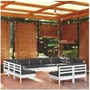 Image de Bois de Pin Massif Salon de Jardin 11 pcs avec Coussins Mobilier de Patio Meubles d'Extérieur Mobilier de Jardin 3097212