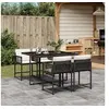 Image de Ensemble à Manger de Jardin avec Coussins 5 pcs, Table et Chaises à Dossier Rabattable, Meubles d'Extérieur Patio 3211434