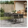 Image de Ensemble à Manger de Jardin avec Coussins 5 pcs, Table et Chaises à Dossier Rabattable, Meubles d'Extérieur Patio 3211436