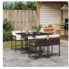 Image de Ensemble à Manger de Jardin avec Coussins 5 pcs, Table et Chaises à Dossier Rabattable, Meubles d'Extérieur Patio 3211437
