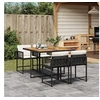 Image de Ensemble à Manger de Jardin avec Coussins 5 pcs, Table et Chaises à Dossier Rabattable, Meubles d'Extérieur Patio 3211443