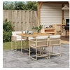 Image de Ensemble à manger de jardin avec coussins 5pcs Beige poly rotin 3211444