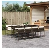 Image de Ensemble à manger de jardin et coussins 9 pcs marron poly rotin 3211461