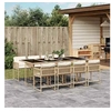 Image de Ensemble à manger de jardin et coussins 9 pcs beige Poly rotin 3211462
