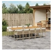 Image de Ensemble à Manger de Jardin avec Coussins 11 pcs, Table et Chaises à Dossier Rabattable, Meubles d'Extérieur Patio Terrasse, Moderne, Beige Résine
