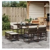 Image de Ensemble à Manger de Jardin avec Coussins 9 pcs, Table et Chaises à Dossier Rabattable, Meubles d'Extérieur Patio 3211497