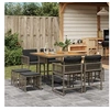 Image de 9-delige Tuinset met kussens poly rattan grijs3211502