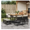 Image de Ensemble à Manger de Jardin avec Coussins 9 pcs, Table et Chaises à Dossier Rabattable, Meubles d'Extérieur Patio 3211503