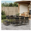 Image de Ensemble à Manger de Jardin avec Coussins 11 pcs, Table et Chaises à Dossier Rabattable, Meubles d'Extérieur Patio 3211508