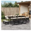 Image de Ensemble à manger de jardin 13 pcs coussins noir résine tressée 3211518