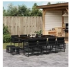 Image de Ensemble à manger de jardin 13 pcs coussins noir résine tressée 3211519