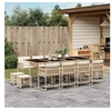 Image de Ensemble à manger de jardin et coussins 13 pcs beige 3211522