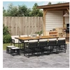 Image de Ensemble à manger de jardin 13 pcs coussins noir résine tressée 3211527